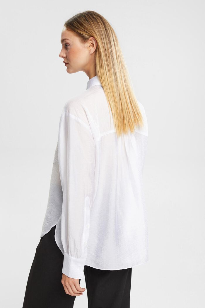 Containing TENCEL™: Satin blouse, WHITE, detail image number 5