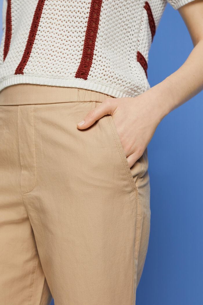 Pull-on trousers, linen blend, SAND, detail image number 2