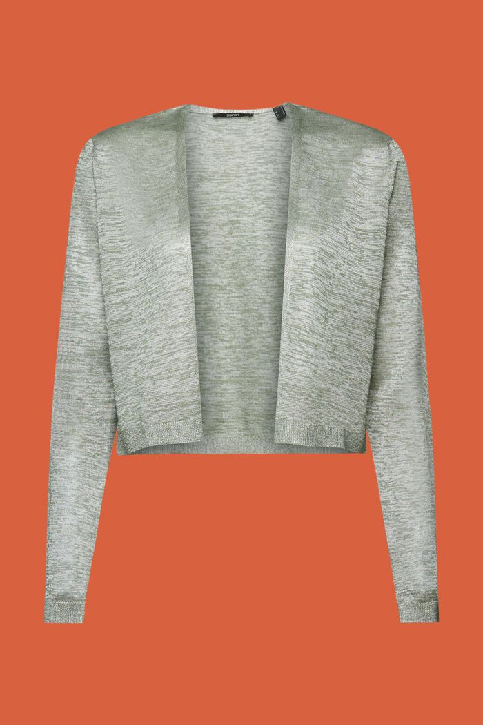 Short cardigan with glitter effect, PALE KHAKI, detail image number 6