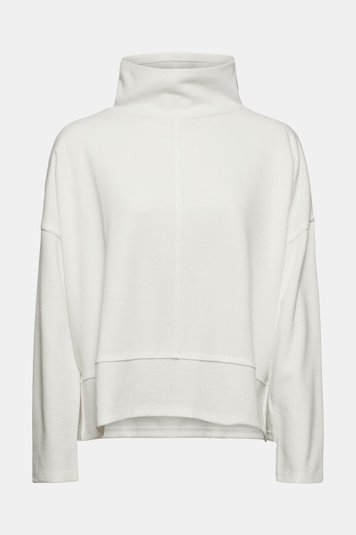 Sweatshirt fabric made of blended organic cotton, OFF WHITE, detail image number 0