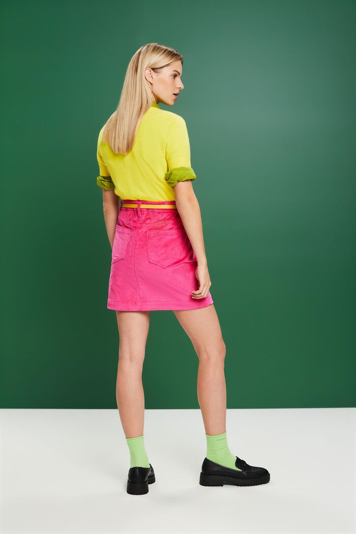 Corduroy Mini Skirt, PINK FUCHSIA, detail image number 4