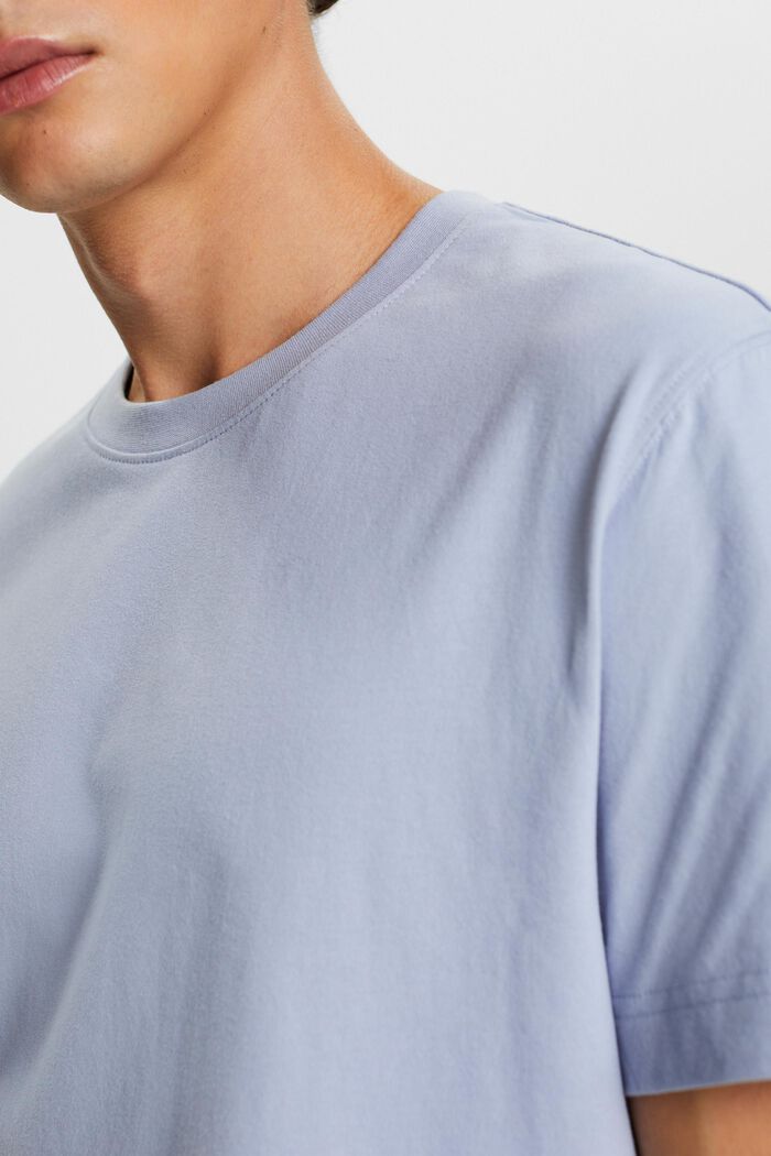 Cotton Jersey Crewneck T-Shirt, LIGHT BLUE LAVENDER, detail image number 1