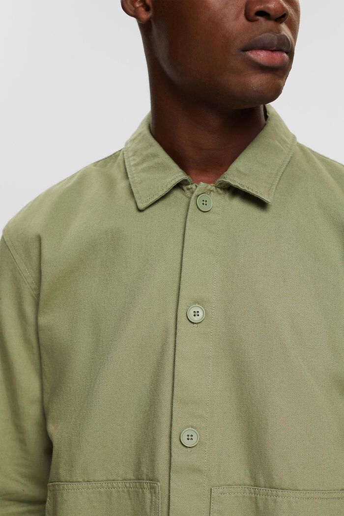 Organic cotton overshirt, LIGHT KHAKI, detail image number 2