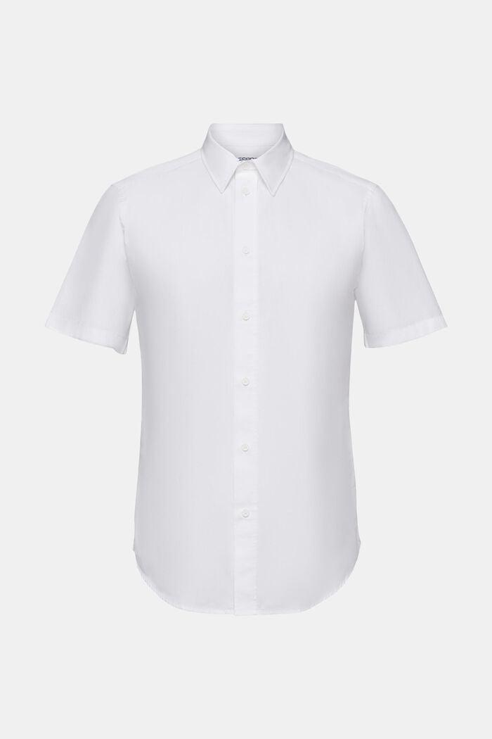 Cotton Poplin Short-Sleeve Shirt, WHITE, detail image number 5