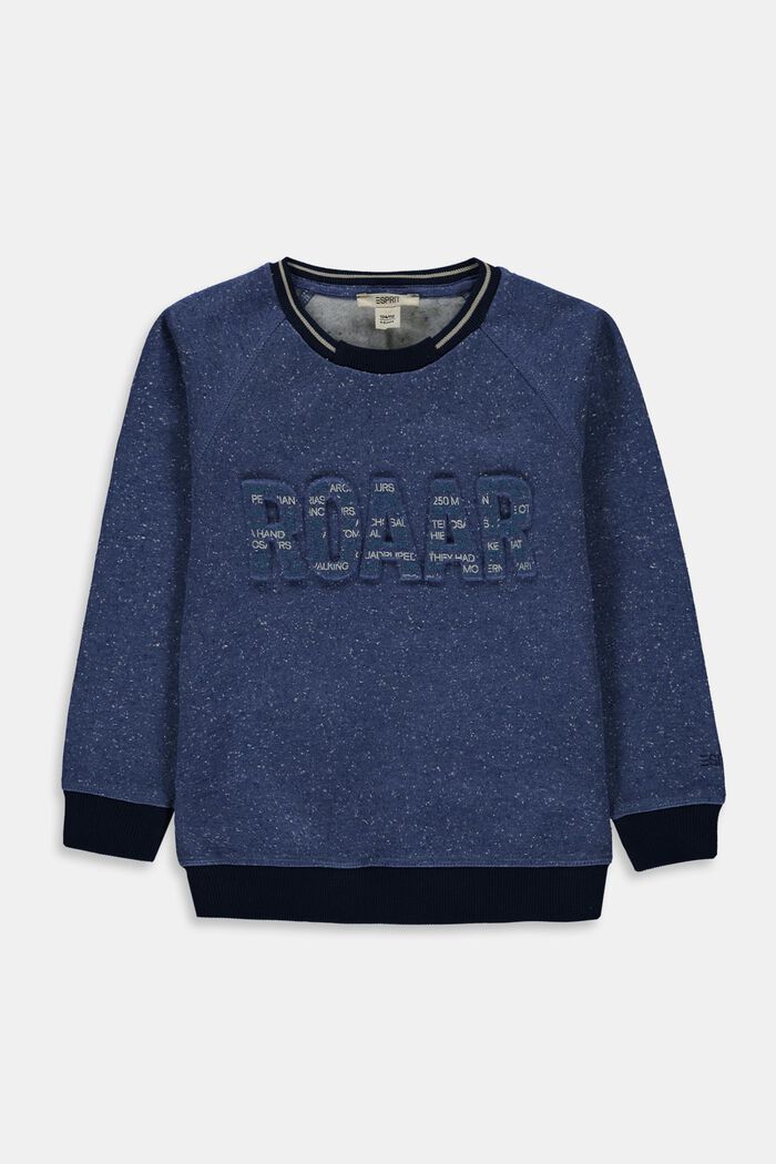 Sweatshirt with 3D artwork, 100% cotton, BLUE, detail image number 0
