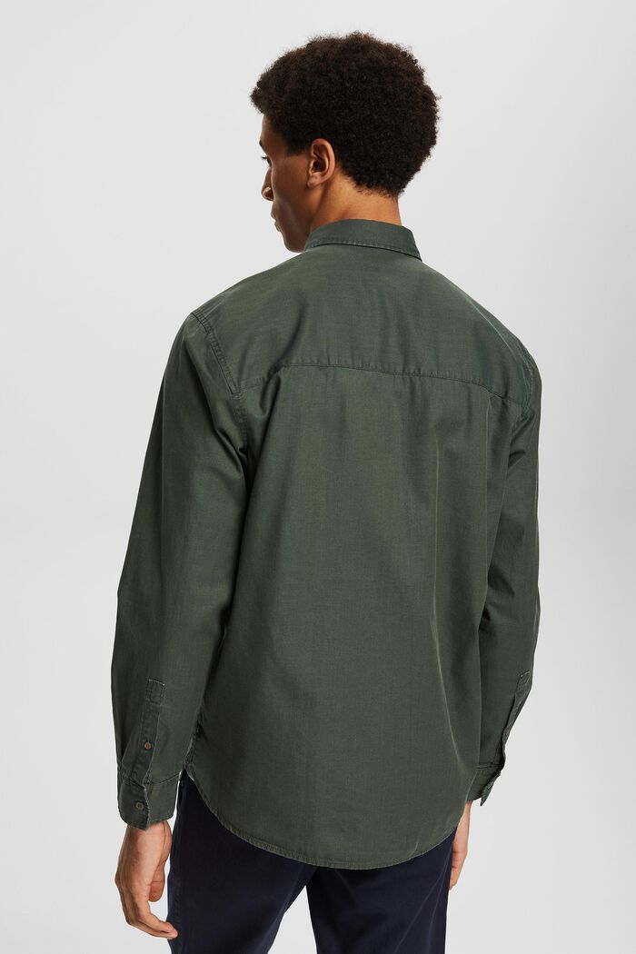 Cotton shirt with a breast pocket, KHAKI GREEN, detail image number 3