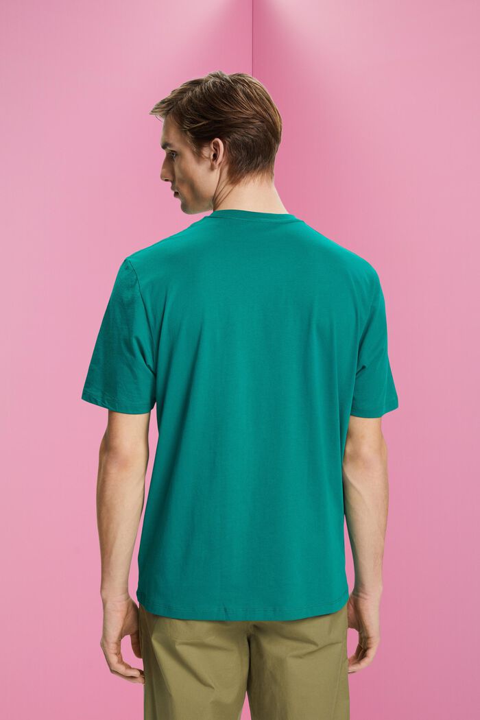 Relaxed fit t-shirt with logo print, EMERALD GREEN, detail image number 3