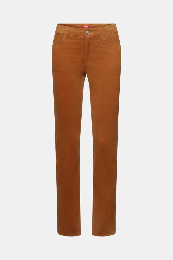 Mid-Rise Slim Corduroy Trousers, CARAMEL, detail image number 6