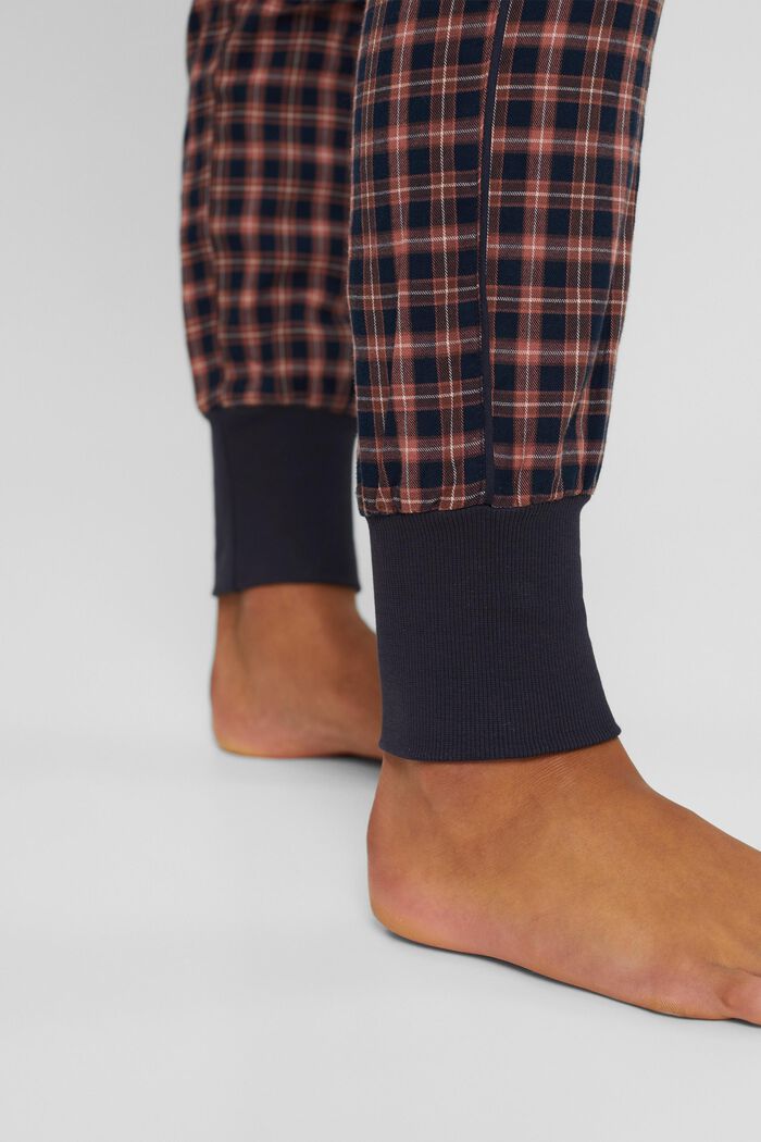 Pyjama bottoms with a check pattern, organic cotton, NAVY, detail image number 5