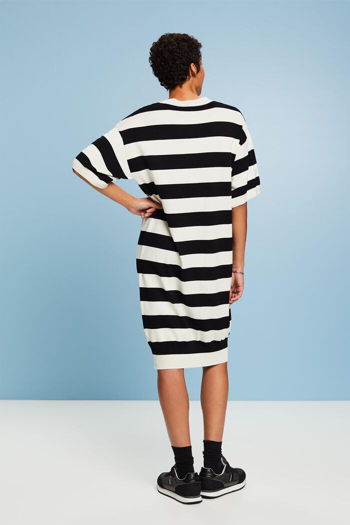 Oversized Striped Knit Dress, BLACK, detail image number 2