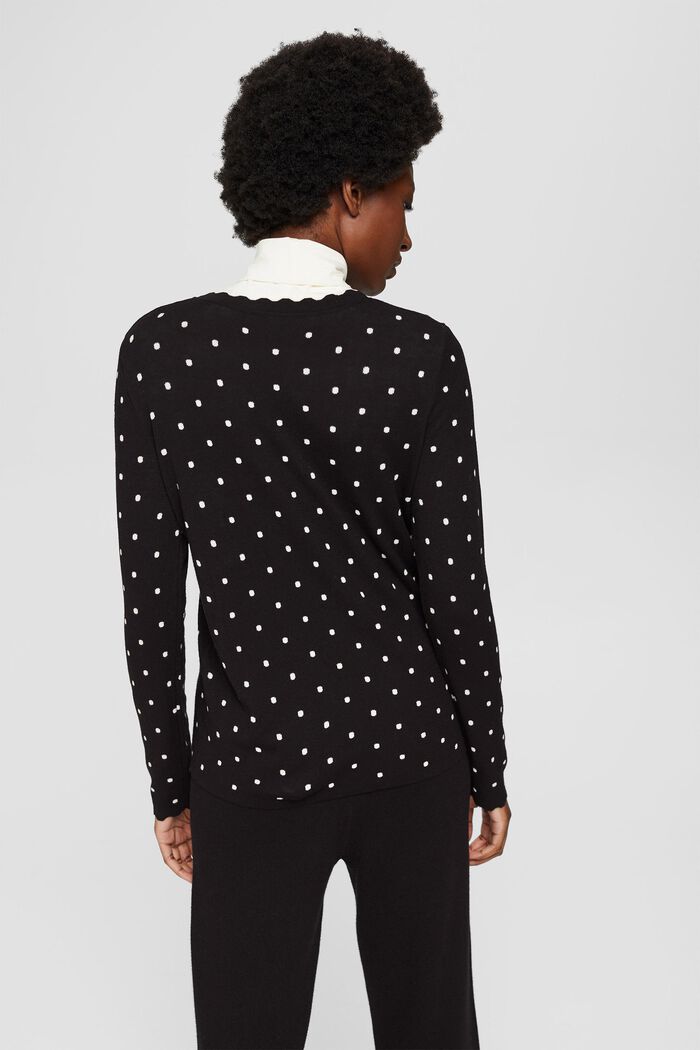 Polka dot jumper with LENZING™ ECOVERO™, BLACK, detail image number 3