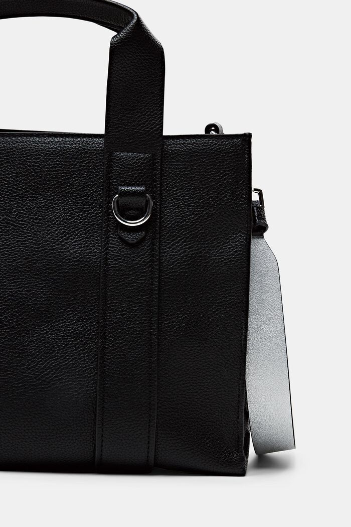 Faux leather shoulder bag, BLACK, detail image number 1