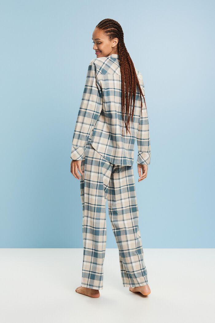 Checked Flannel Pyjama Set, NEW TEAL BLUE, detail image number 3