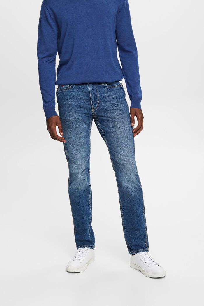 Carpenter straight fit jeans, BLUE MEDIUM WASHED, detail image number 0