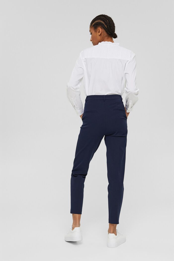 Cotton-blend stretch trousers, NAVY, detail image number 3