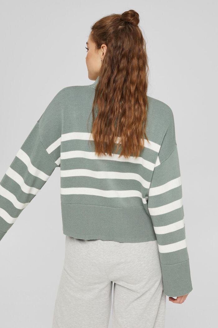 Striped jumper with wide sleeves, LIGHT GREEN, detail image number 3