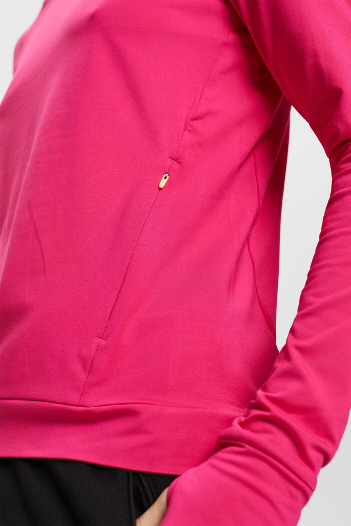 Long-sleeved sports top with E-Dry, PINK FUCHSIA, detail image number 2