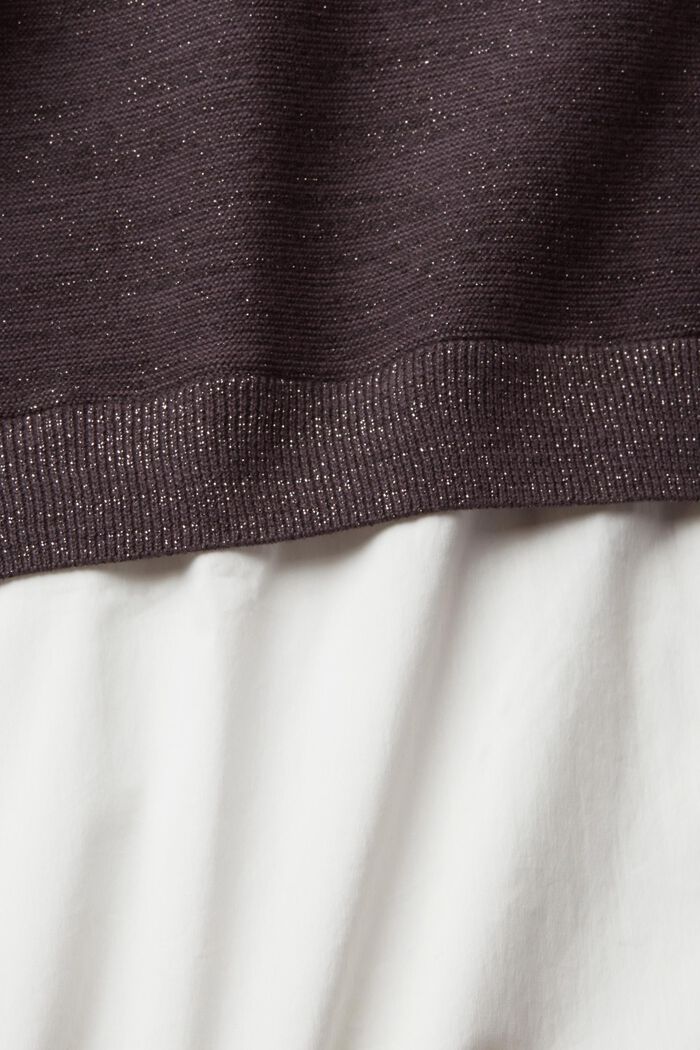 Layered-effect jumper, cotton blend, ANTHRACITE, detail image number 5