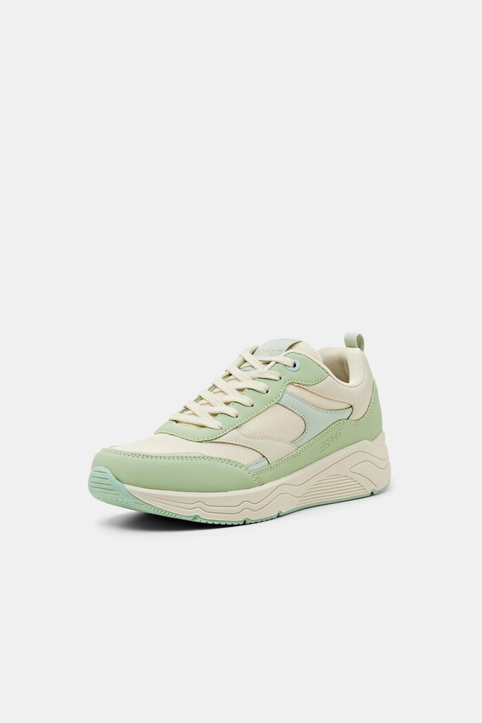 Faux Leather Sneakers, LIGHT GREEN, detail image number 2