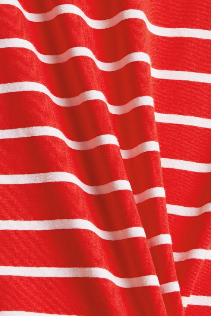 Striped T-shirt in organic cotton, ORANGE RED, detail image number 4