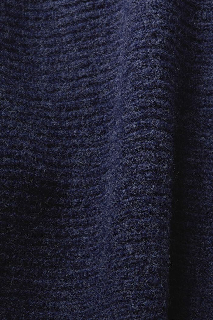 Recycled: poncho with batwing sleeves, DARK BLUE, detail image number 4