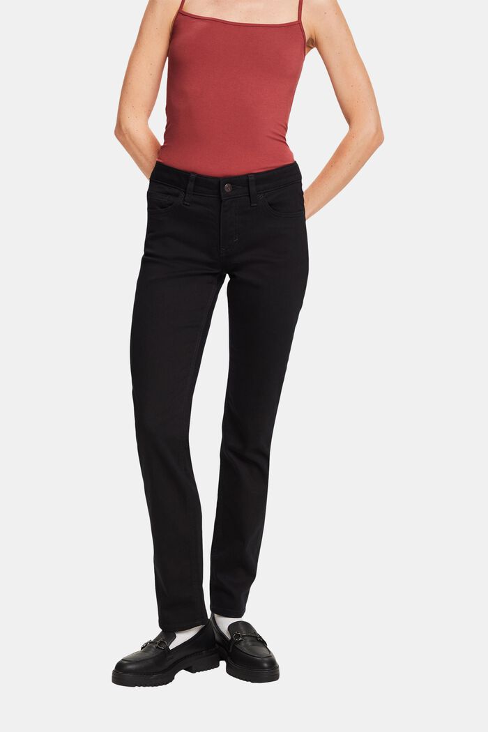 Straight leg stretch jeans, BLACK RINSE, detail image number 0