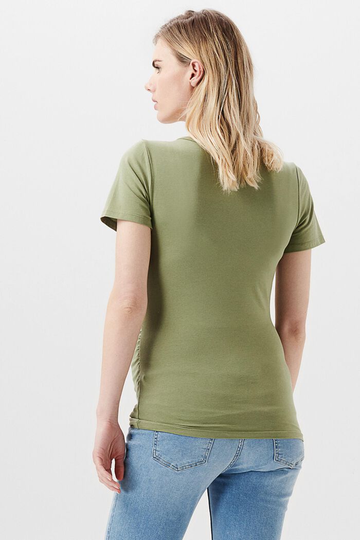 T-shirt with print, organic cotton, REAL OLIVE, detail image number 1