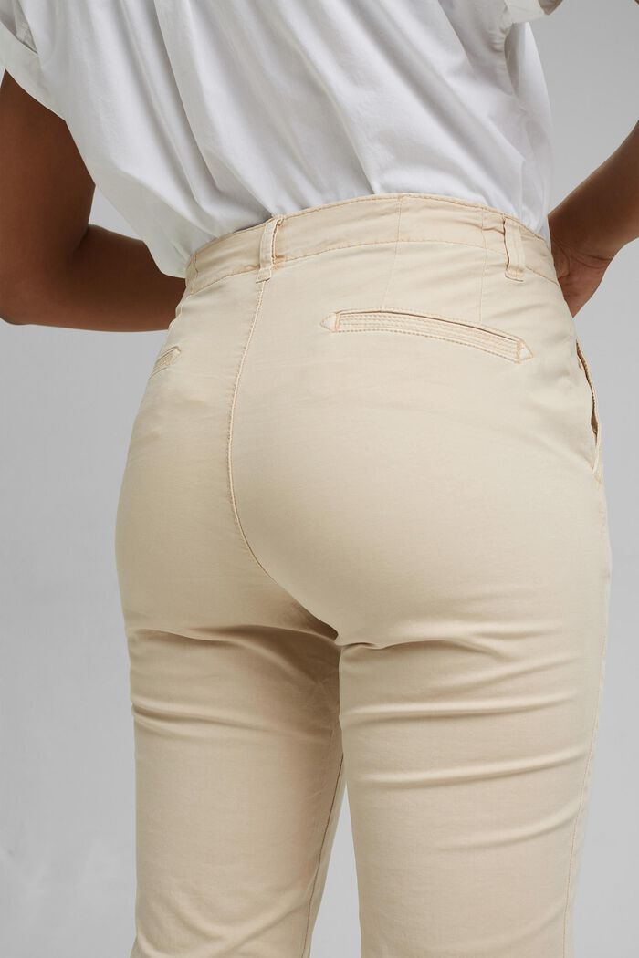 Stretch chinos containing pima organic cotton, BEIGE, detail image number 5