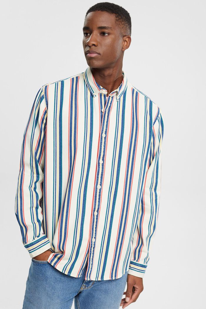 Multi-coloured striped button down shirt, ICE, detail image number 0