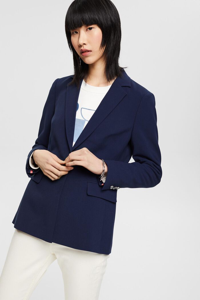 Relaxed one-button blazer, NAVY, detail image number 0
