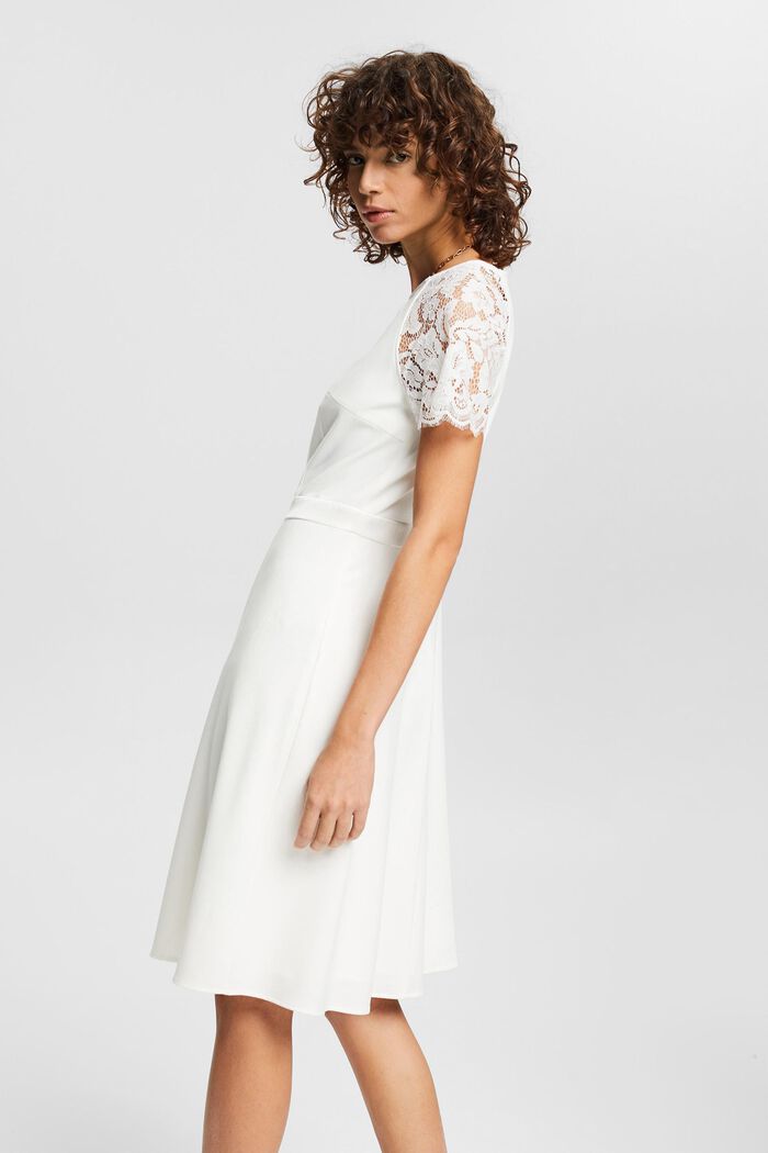 Dress with lace sleeves