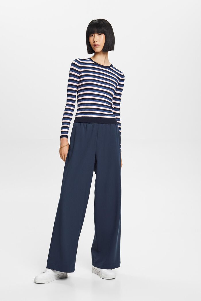 Striped Rib-Knit Top, NAVY, detail image number 0