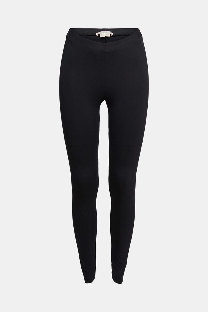 Leggings with organic cotton, BLACK, overview