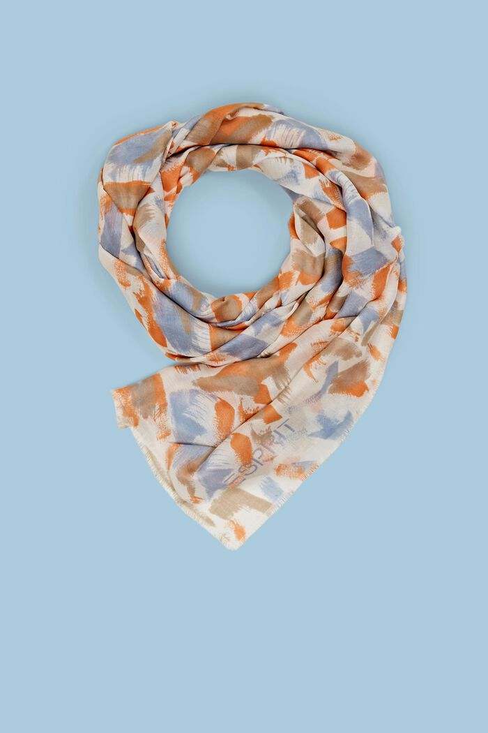 Lightweight Printed Scarf, OFF WHITE, detail image number 0