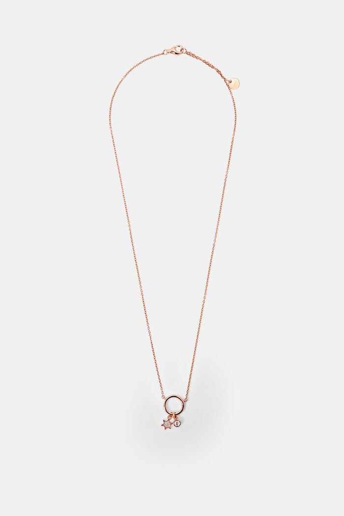 Sterling silver necklace with pendant, ROSEGOLD, detail image number 0