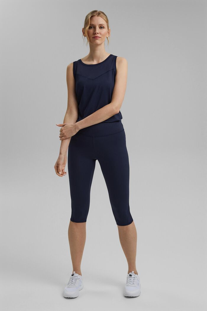 Recycled: high-performance leggings with an E-DRY finish, NAVY, detail image number 1