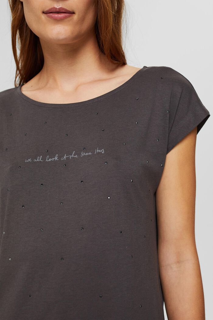 Statement top made of blended organic cotton, ANTHRACITE, detail image number 2