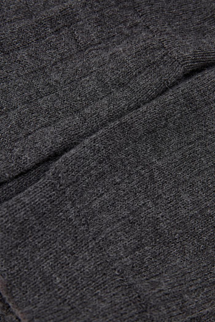 Wool blend: rib knit leg warmers, ASPHALT MELANGE, detail image number 1