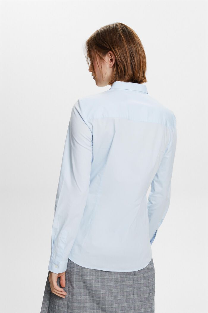 Long-Sleeve Poplin Shirt, PASTEL BLUE, detail image number 4