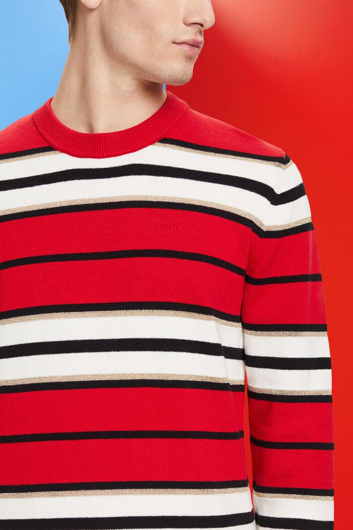 Striped jumper with cashmere, RED, detail image number 2