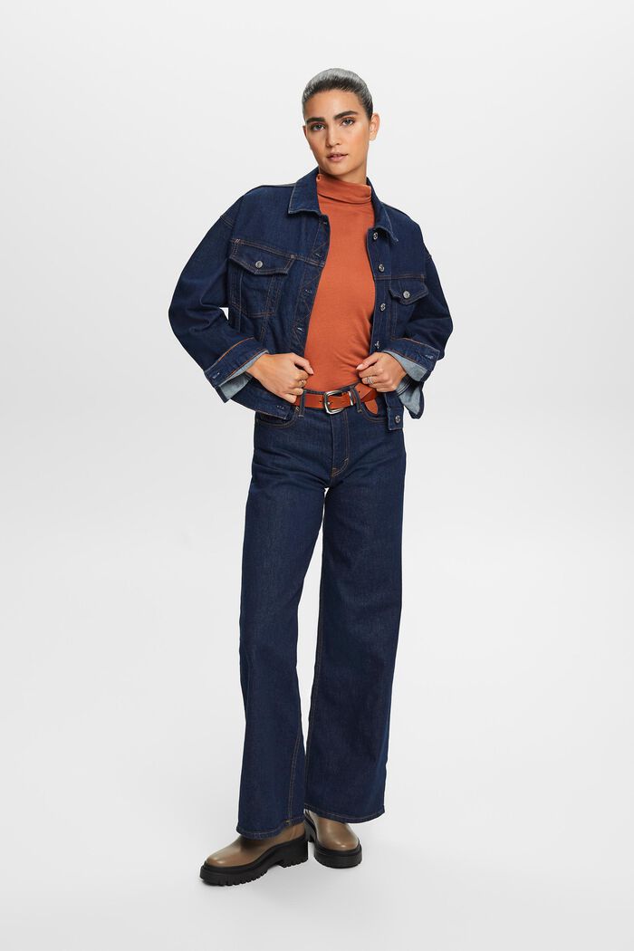 Premium jeans trucker jacket, BLUE RINSE, detail image number 4