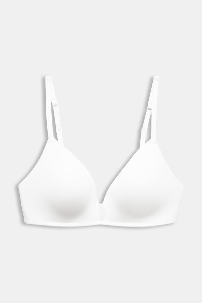 Logo Padded Non-Wired Bra, OFF WHITE, detail image number 4