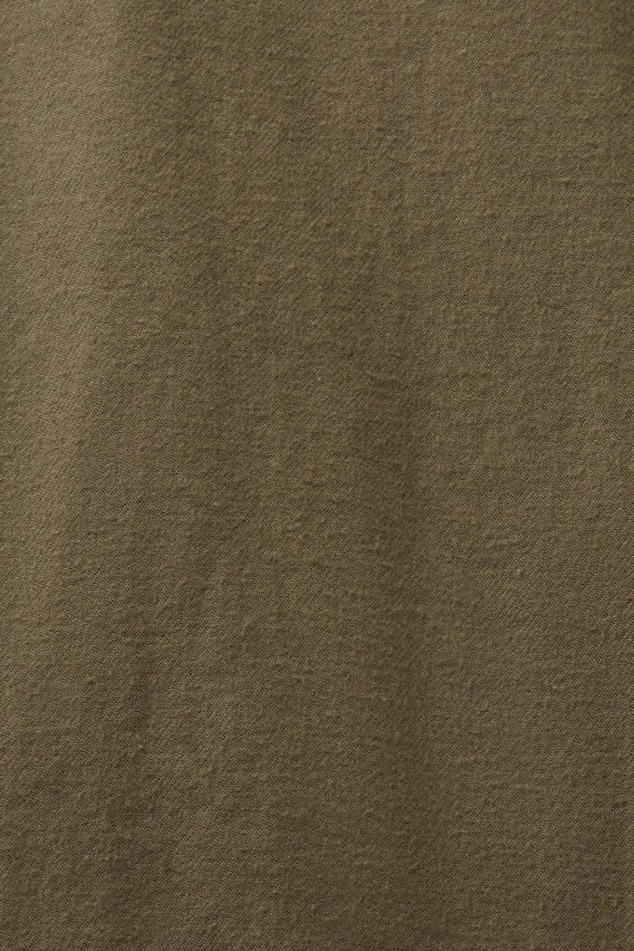 Cotton Flannel Shirt, KHAKI GREEN, detail image number 5