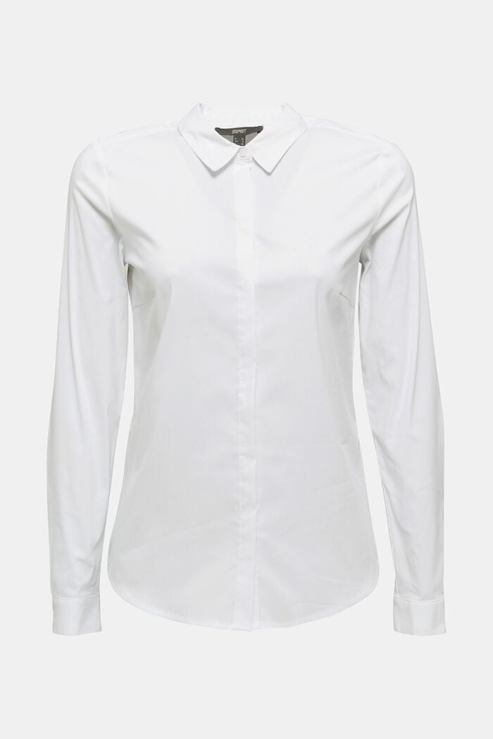 Fitted stretch shirt blouse, WHITE, detail image number 6