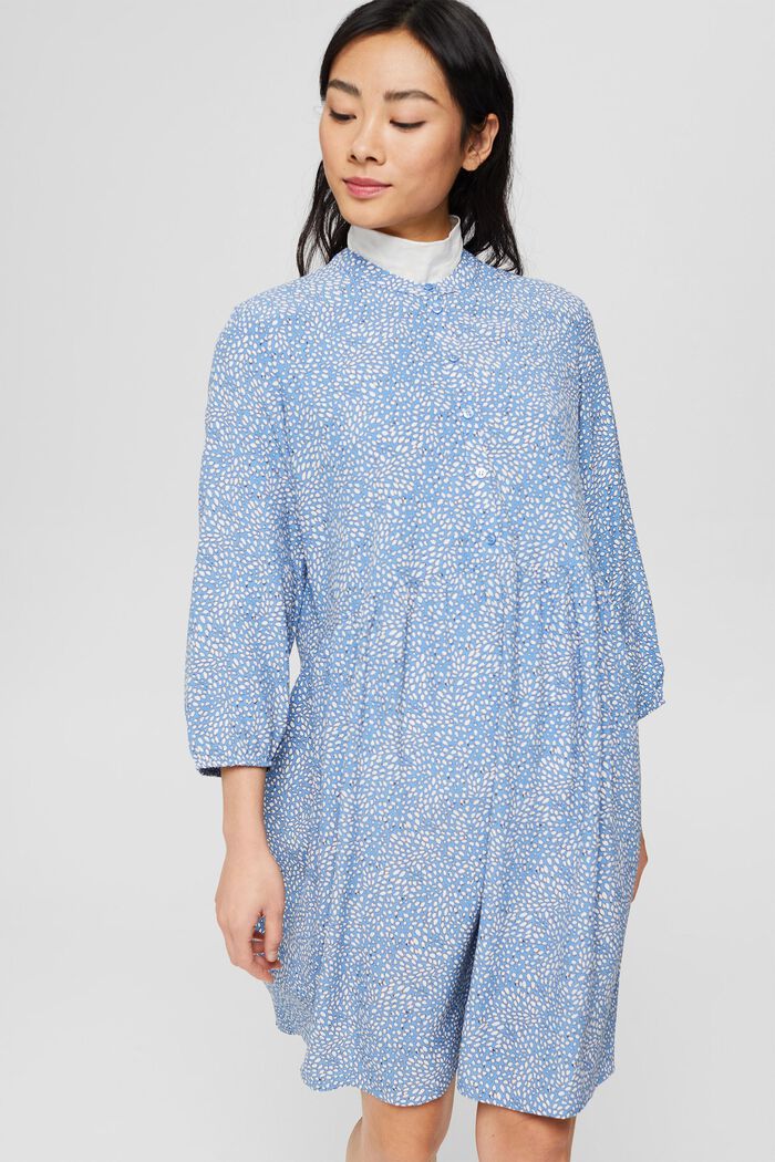 Patterned dress, LENZING™ ECOVERO™, LIGHT BLUE LAVENDER, detail image number 1