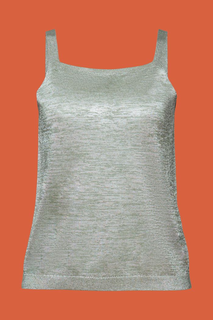 Knitted top with glitter effect, PALE KHAKI, detail image number 6