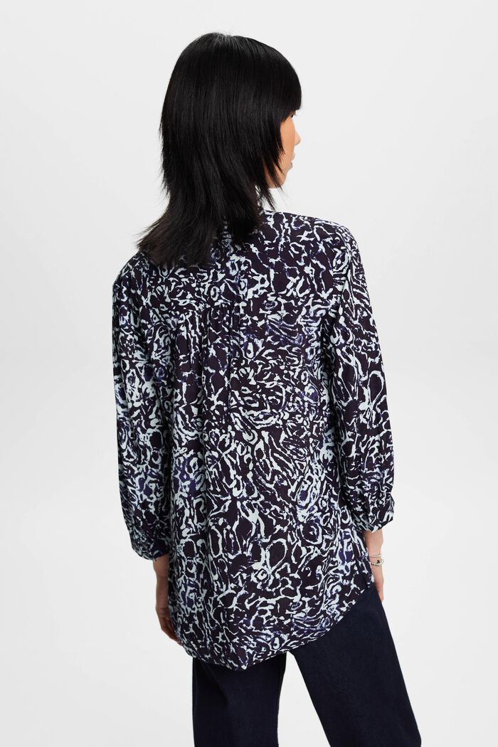 Blouse with all-over print, NAVY, detail image number 3
