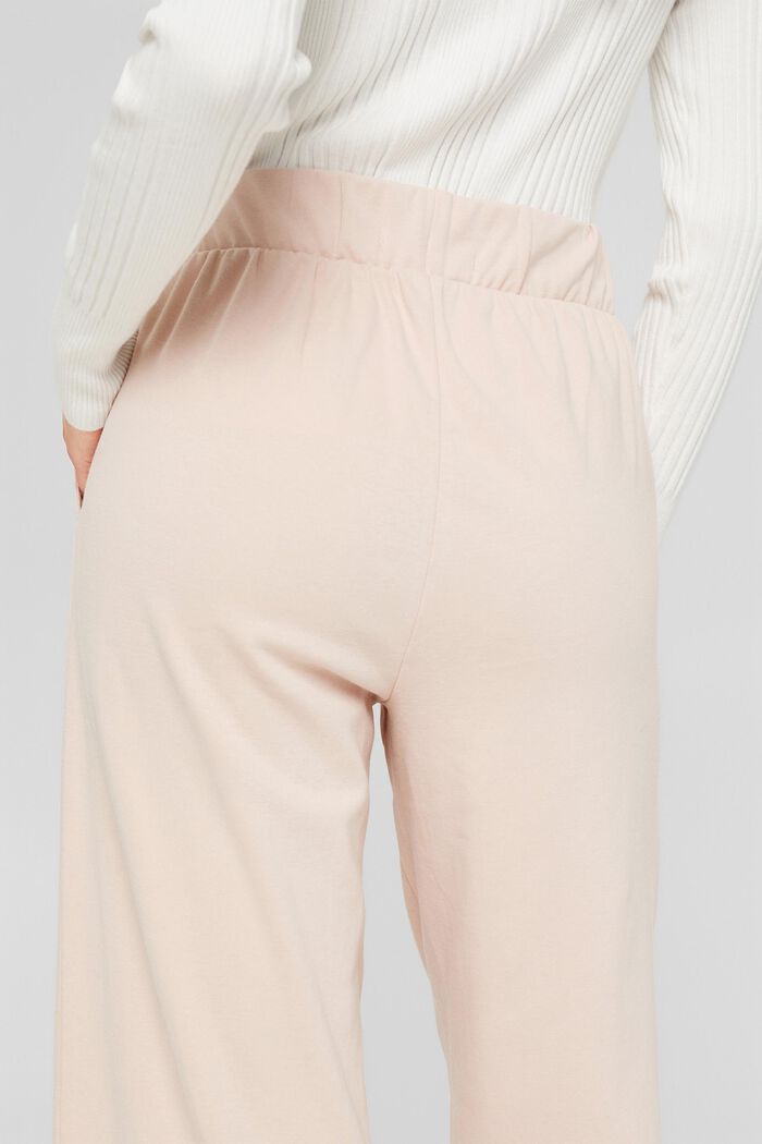 Jersey trousers with a wide leg, DUSTY NUDE, detail image number 2