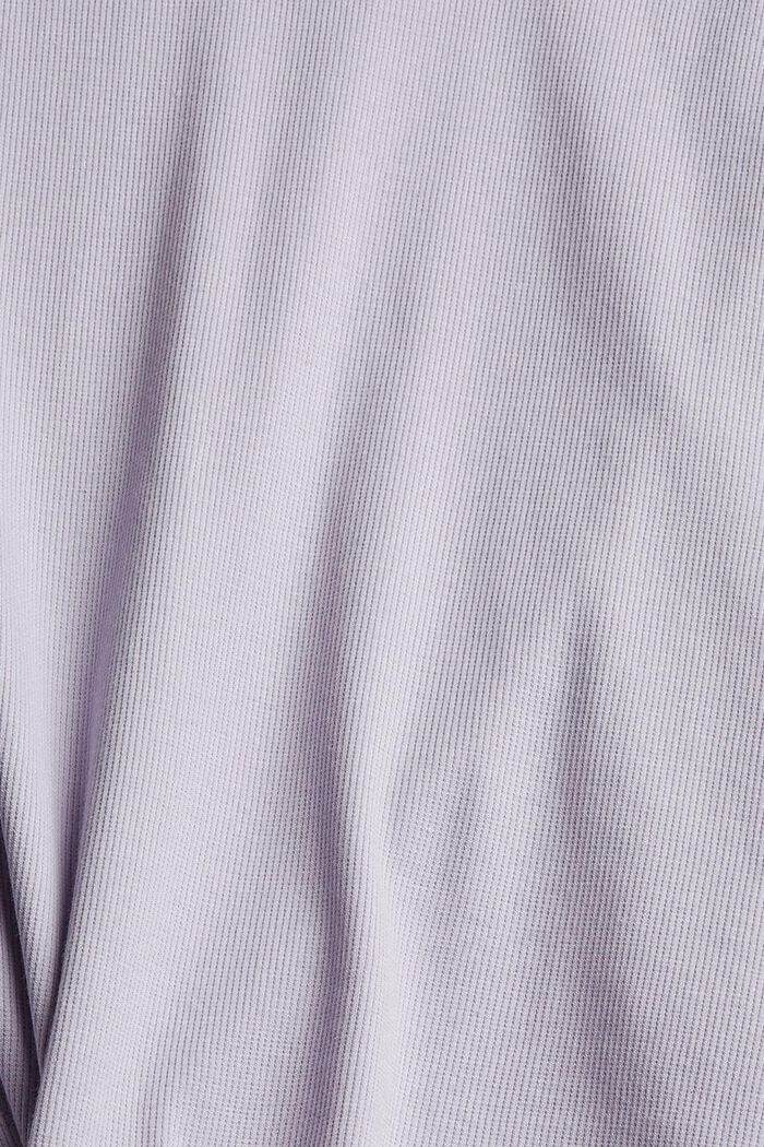Finely ribbed T-shirt, organic cotton blend, LILAC, detail image number 1