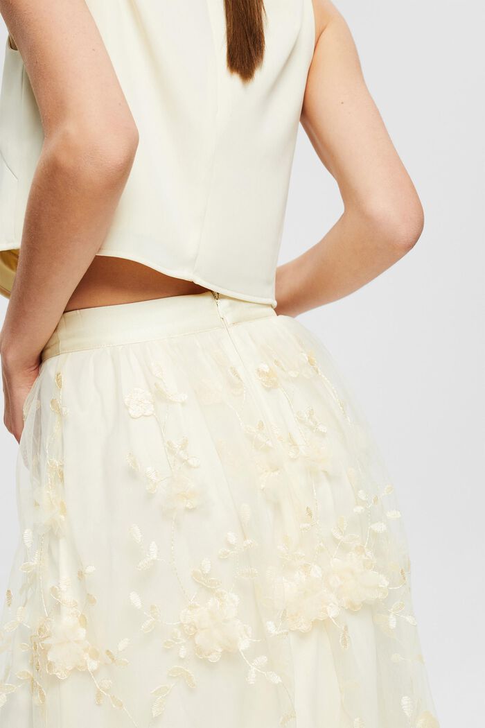 Flared skirt with floral embroidery, ICE, detail image number 2